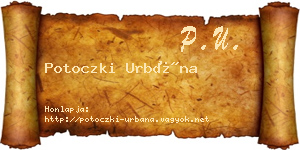 Potoczki Urbána névjegykártya